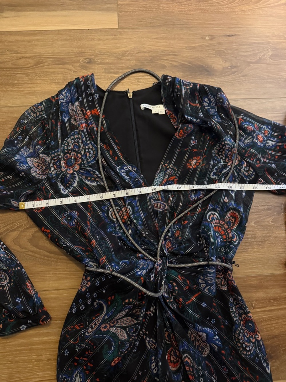 Veronica Beard Kaira Dress long sleeve V neck maxi dress size 2 silk - Picture 15 of 16